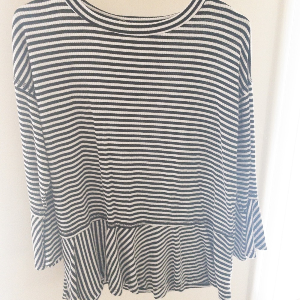 Black and White Striped Top